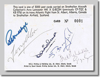 Signed commemorative postcard
